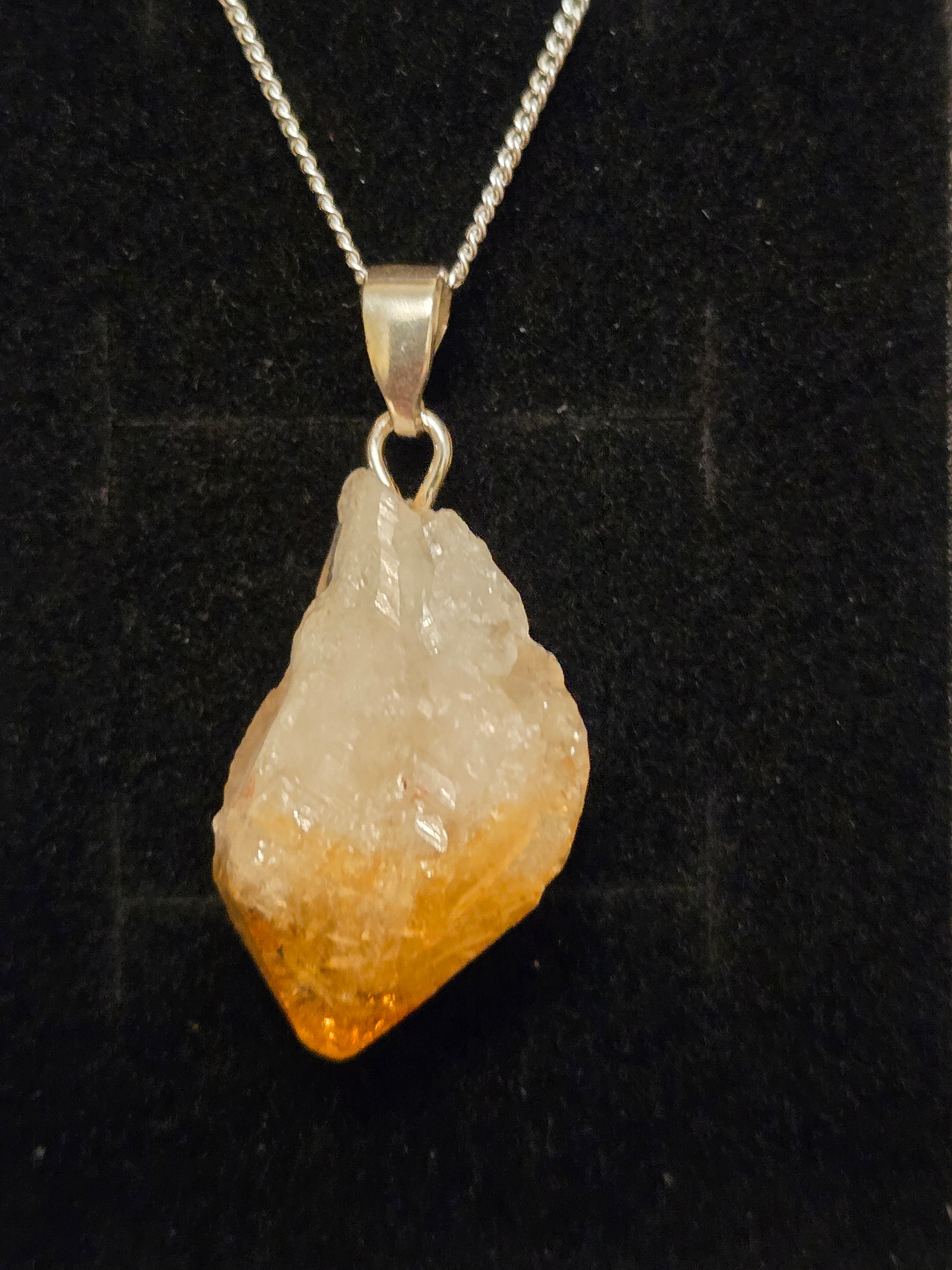 Citrine Pendant on 925 Silver chain.