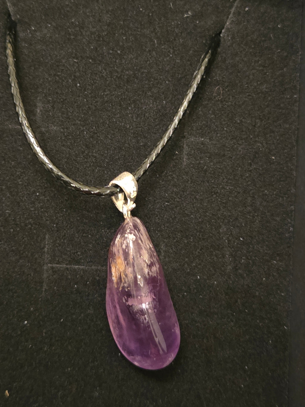 Amethyst Pendant on Black Cord