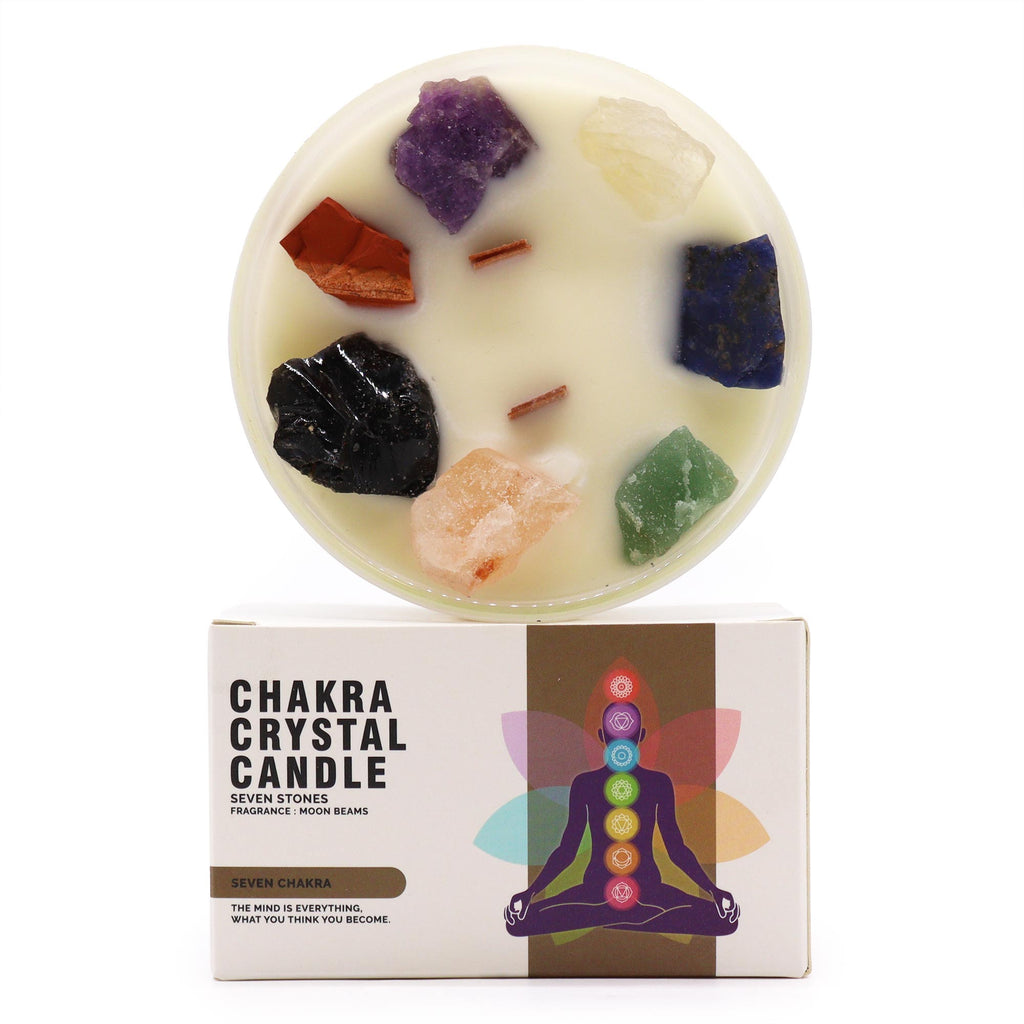 chakra Crystal Candle 7 stones