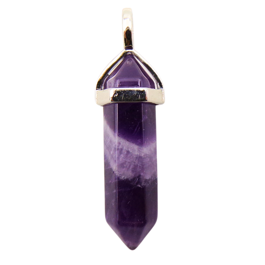 Amethyst point pendant on 18 inch 925 Silver chain.
