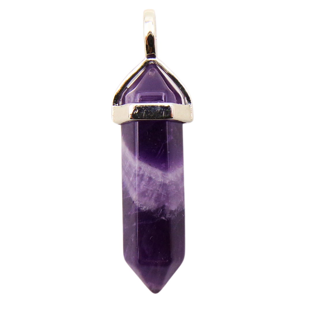 Amethyst point pendant on 18 inch 925 Silver chain.