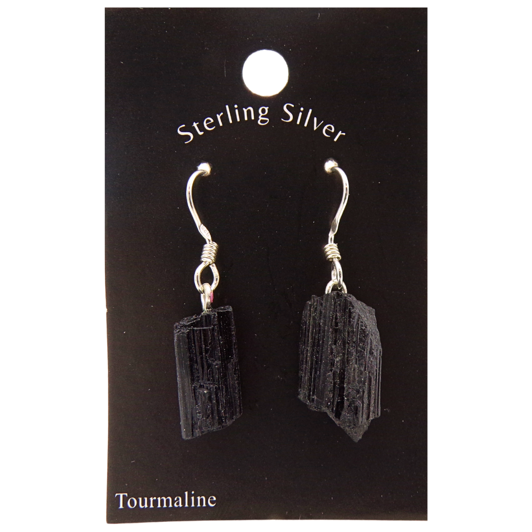 Black Tourmaline Earrings 925 Silver