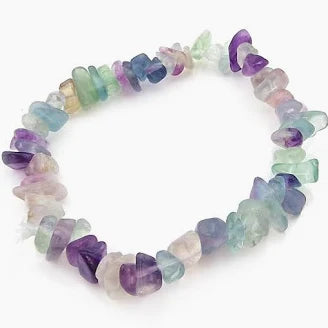 Rainbow Fluorite Chip Crystal Bracelet