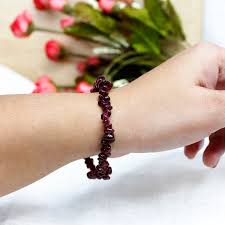 Garnet Chip Crystal Bracelet