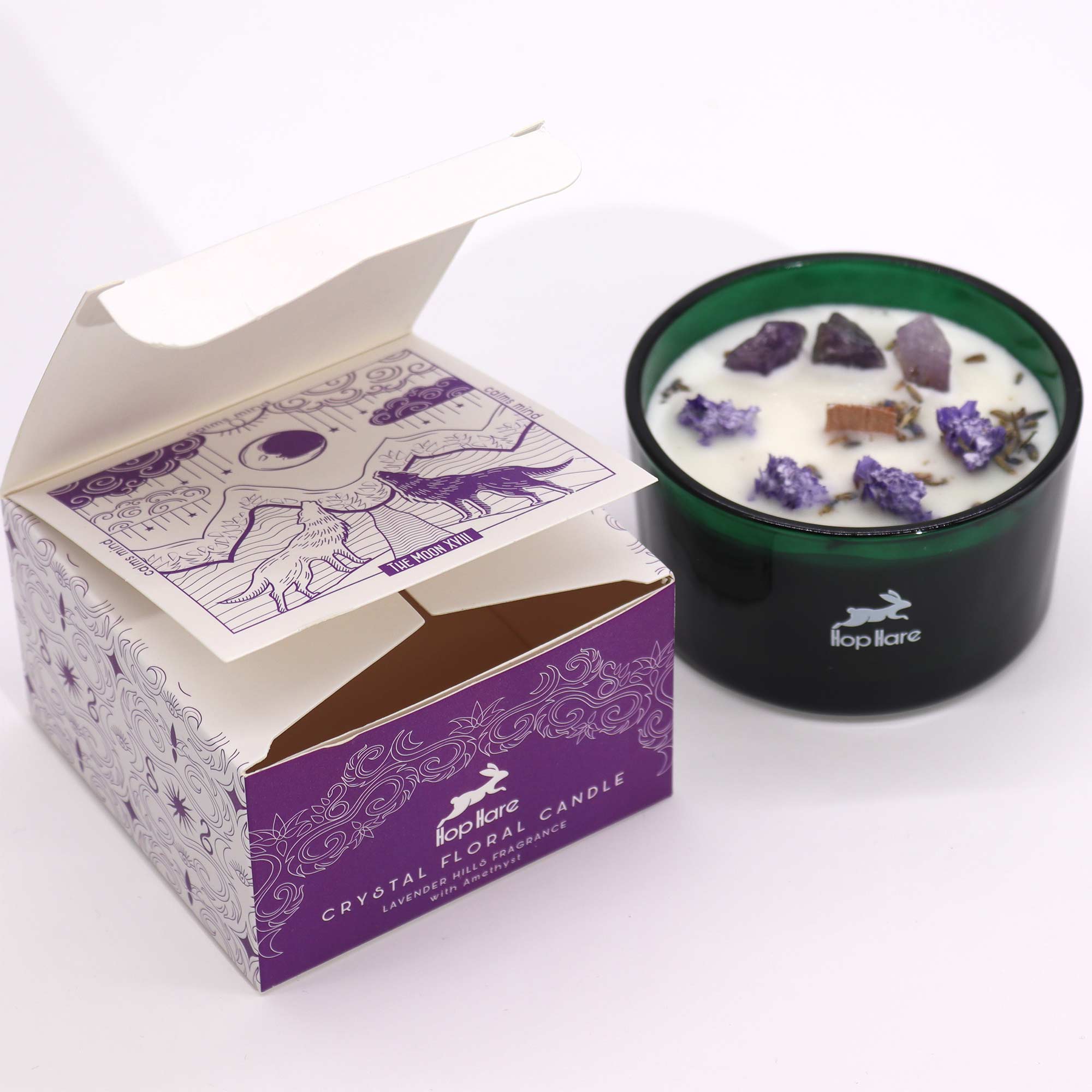 Hop Hare Crystal Magic Flower Candle - The MOON