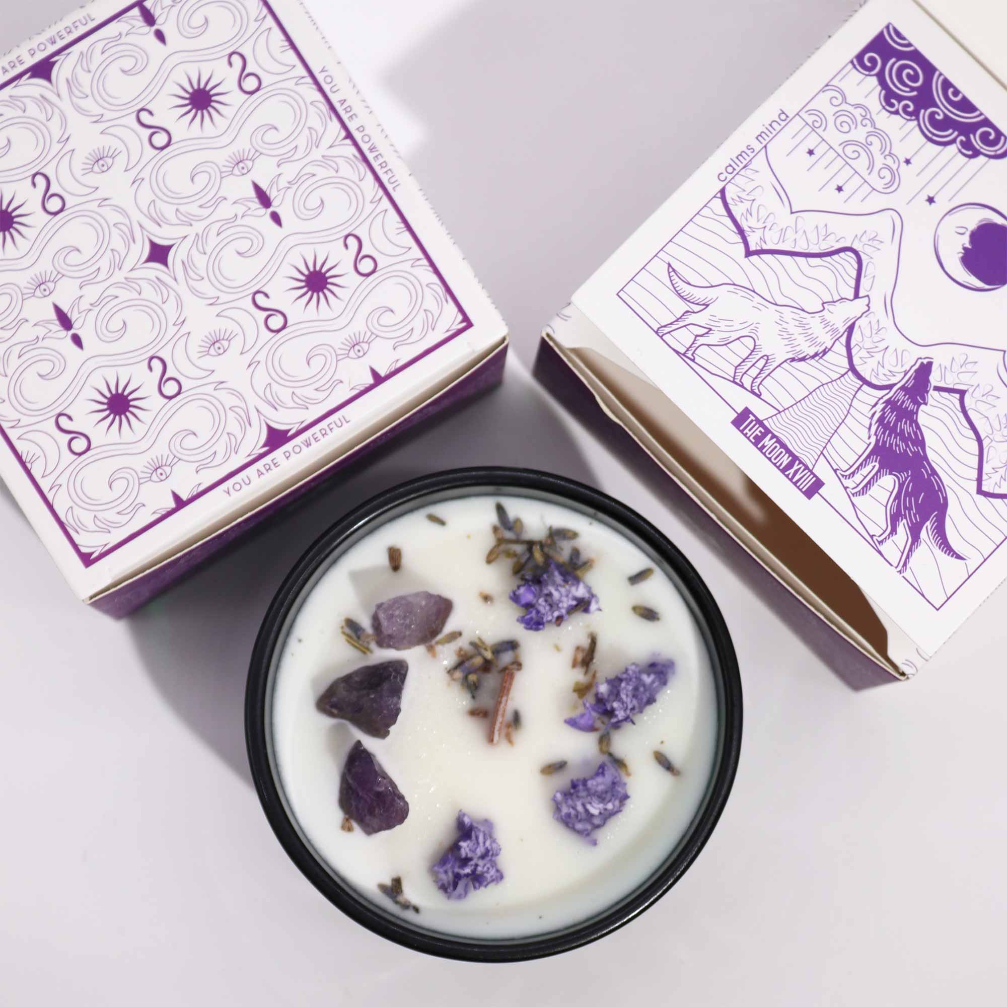 Hop Hare Crystal Magic Flower Candle - The MOON