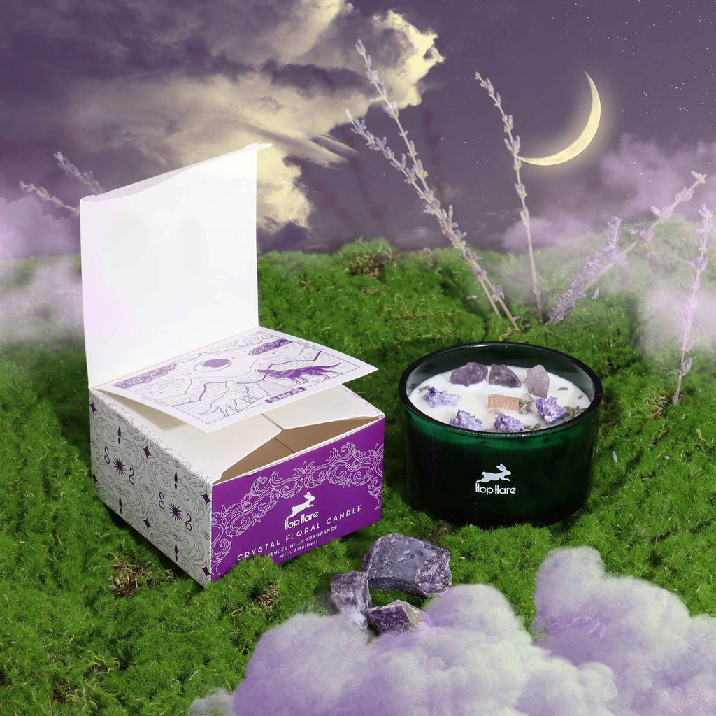 Hop Hare Crystal Magic Flower Candle - The MOON