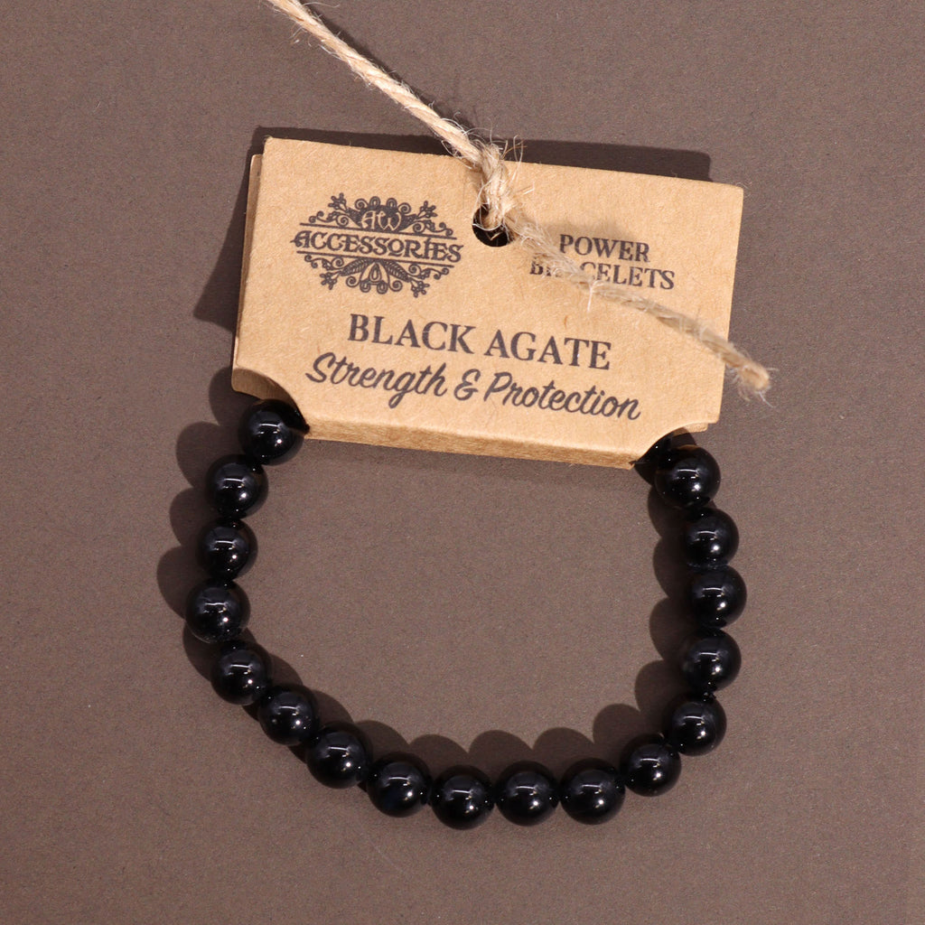 Power Bracelet - Black Agate - strength and Protection