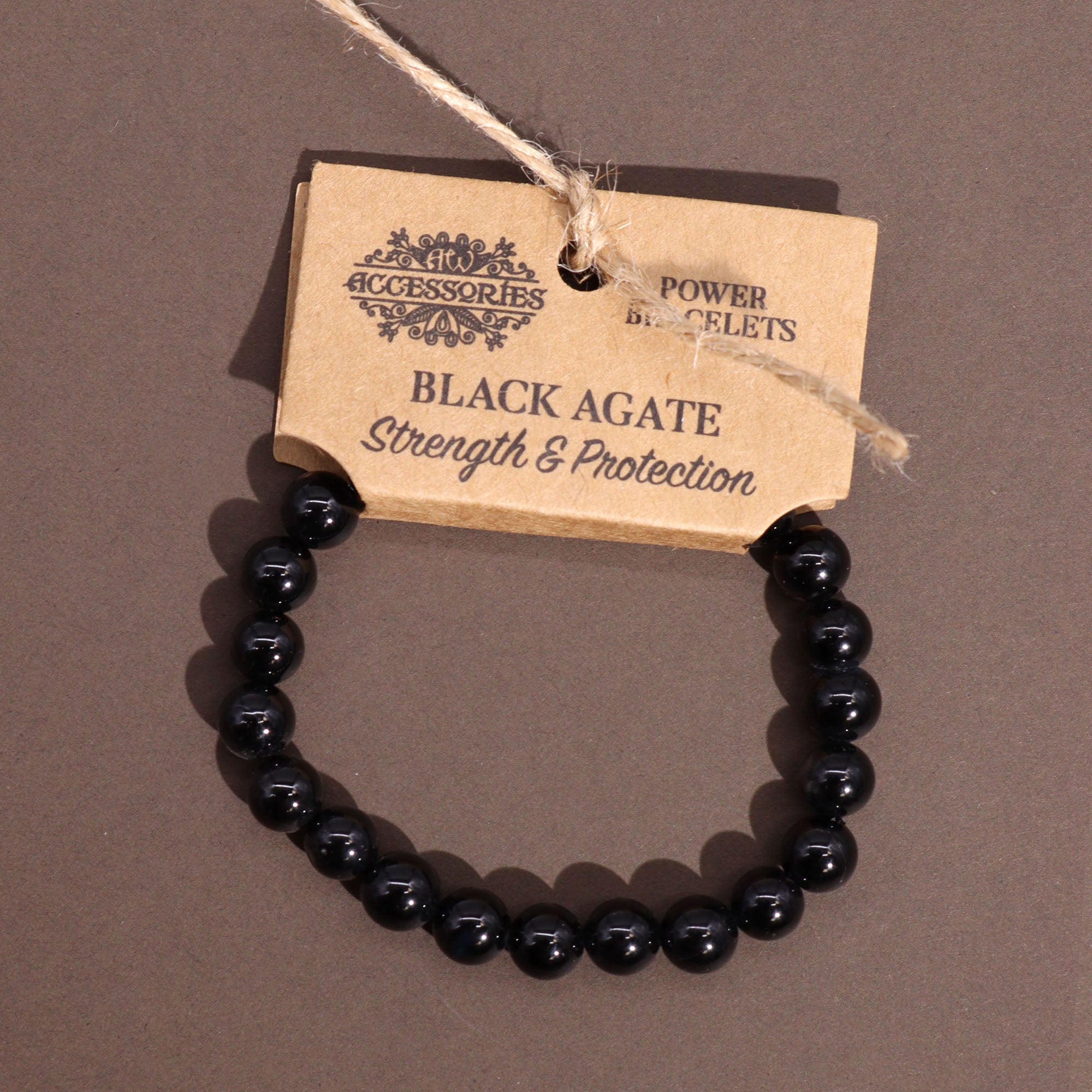 Power Bracelet - Black Agate - strength and Protection