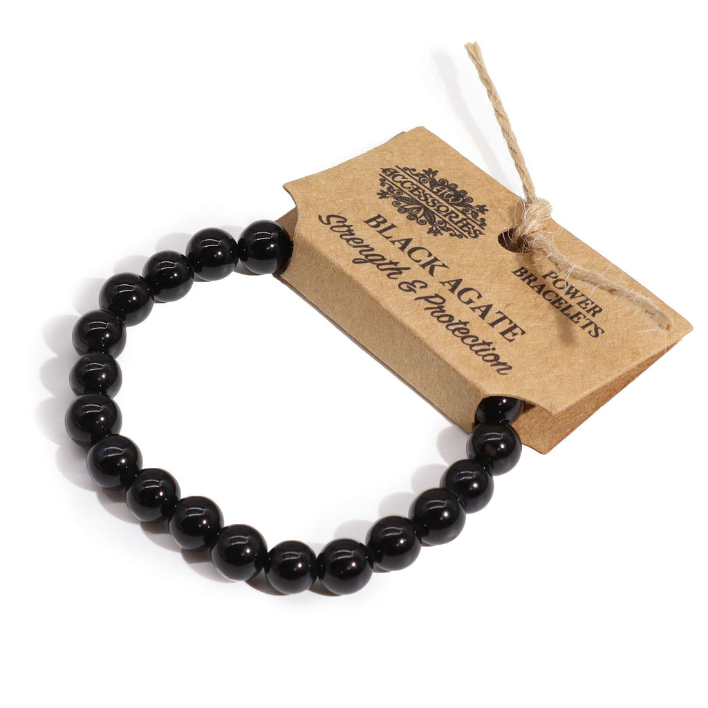 Power Bracelet - Black Agate - strength and Protection