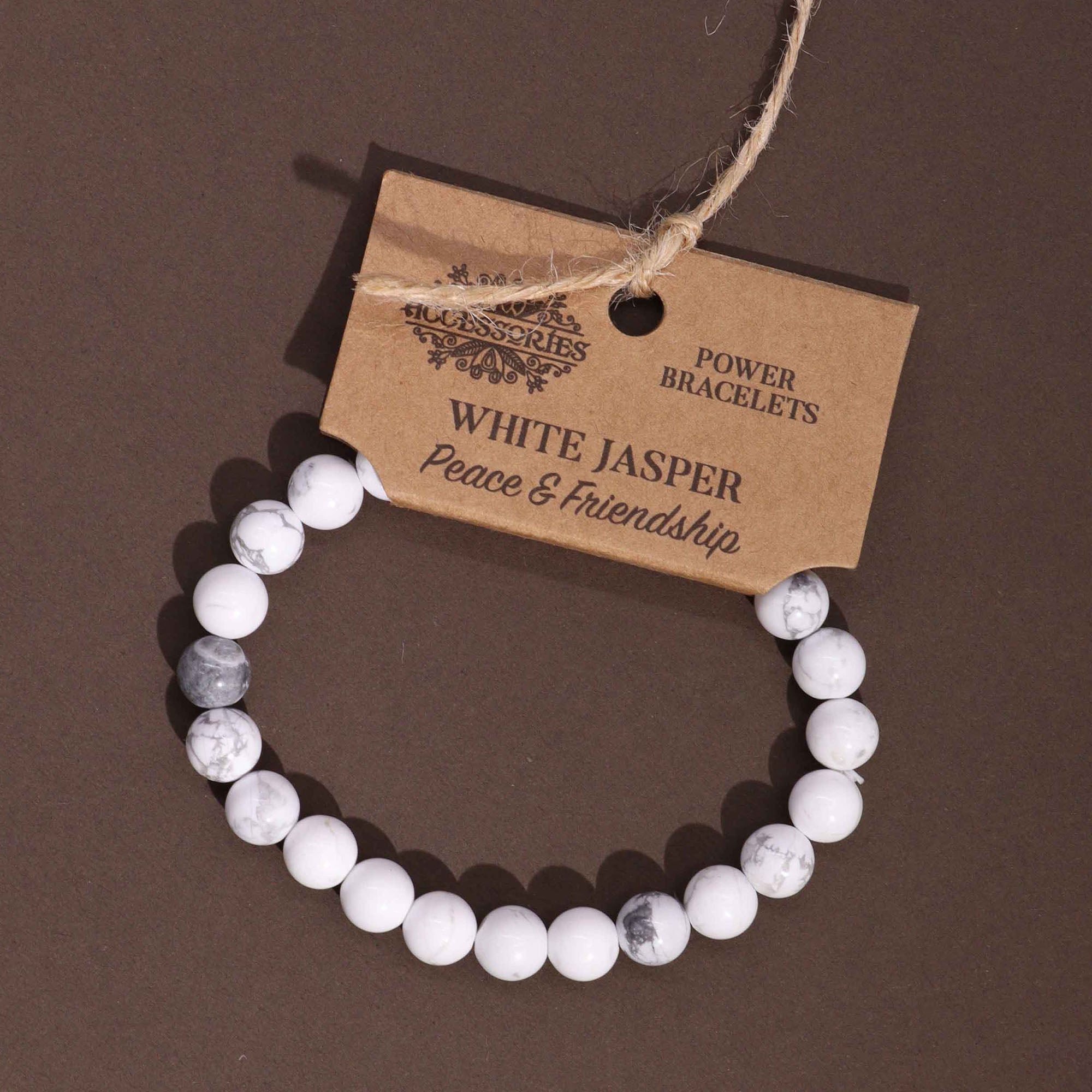 Power Bracelet - White Jasper - Peace & Friendship