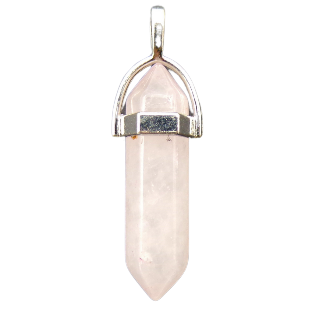 Rose Quartz fixed point pendant with 18inch 925 silver chain.
