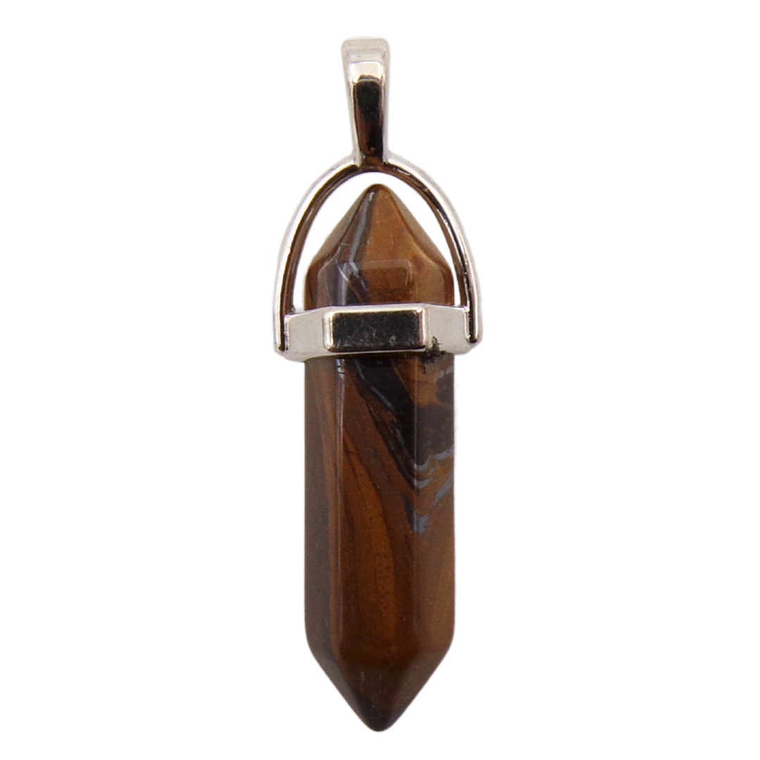 Tigers Eye fixed point pendant on 18inch 925 Silver Chain.