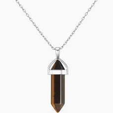 Tigers Eye Point Pendant on 925 Silver Chain.