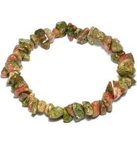 Unakite Crystal Chip Bracelet