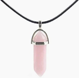 Rose Quartz fixed point pendant with 18inch 925 silver chain.