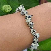 Dalmation Stone  Chip Crystal Bracelet.
