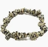 Dalmation Stone  Chip Crystal Bracelet.