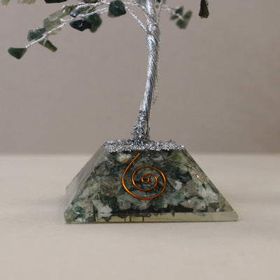 Gemstone Tree with Orgonite Base - 320 Stone - Moss Agate