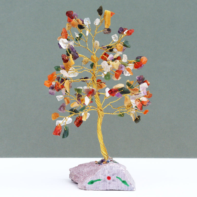 Gemstone Tree with Orgonite Base - 160 Stone - Multi
