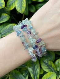 Rainbow Fluorite Chip Crystal Bracelet