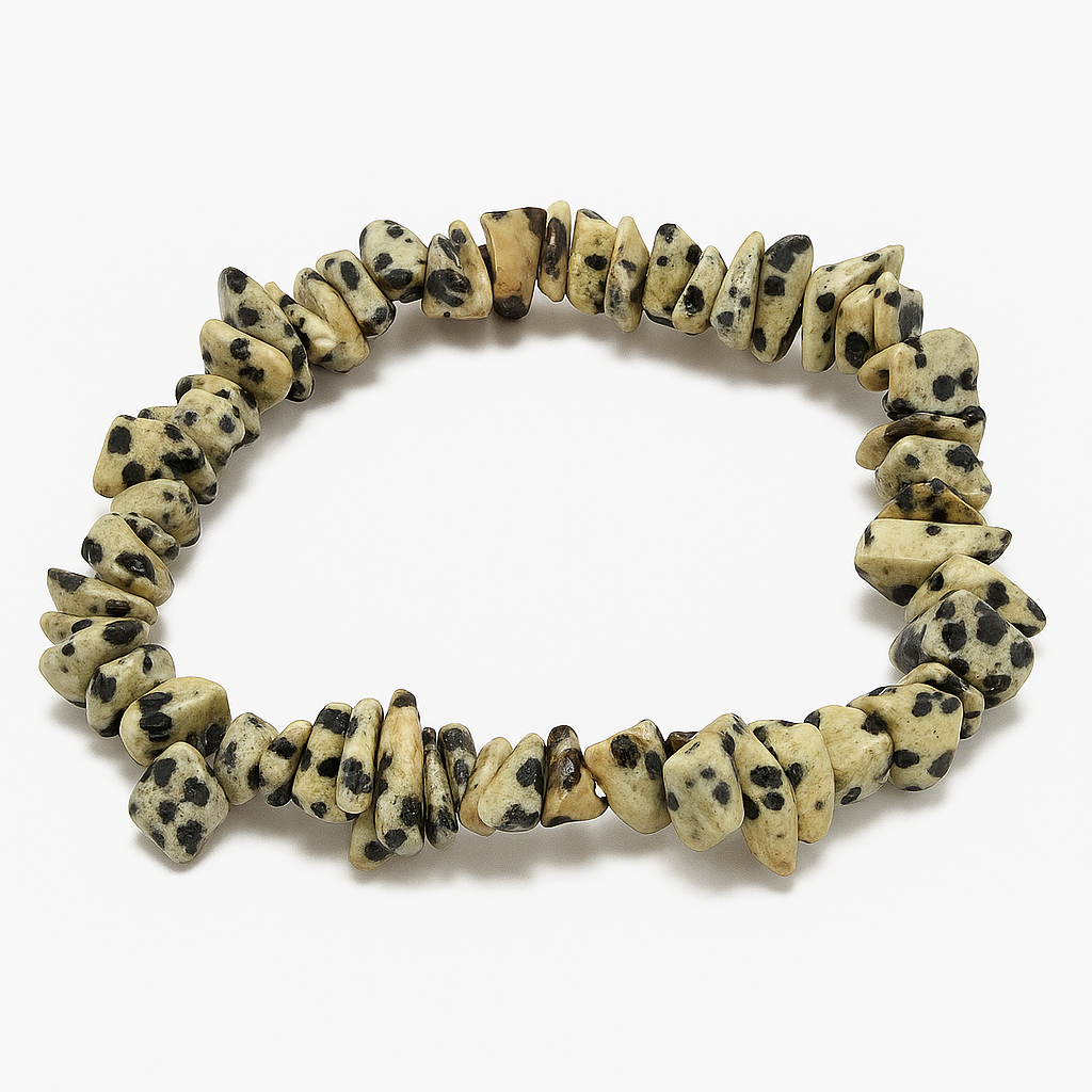 Dalmation Stone  Chip Crystal Bracelet.