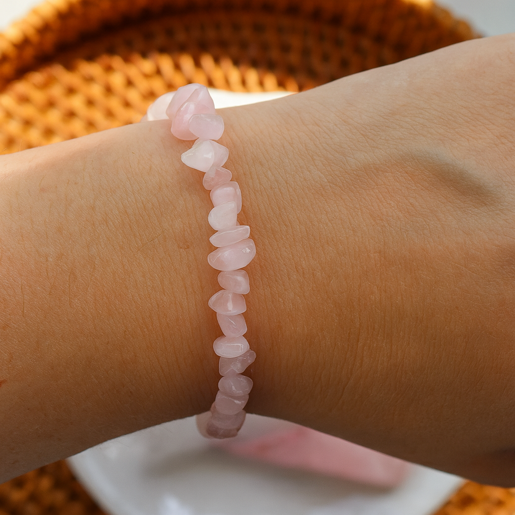 Rose Quartz chip Crystal Bracelet.