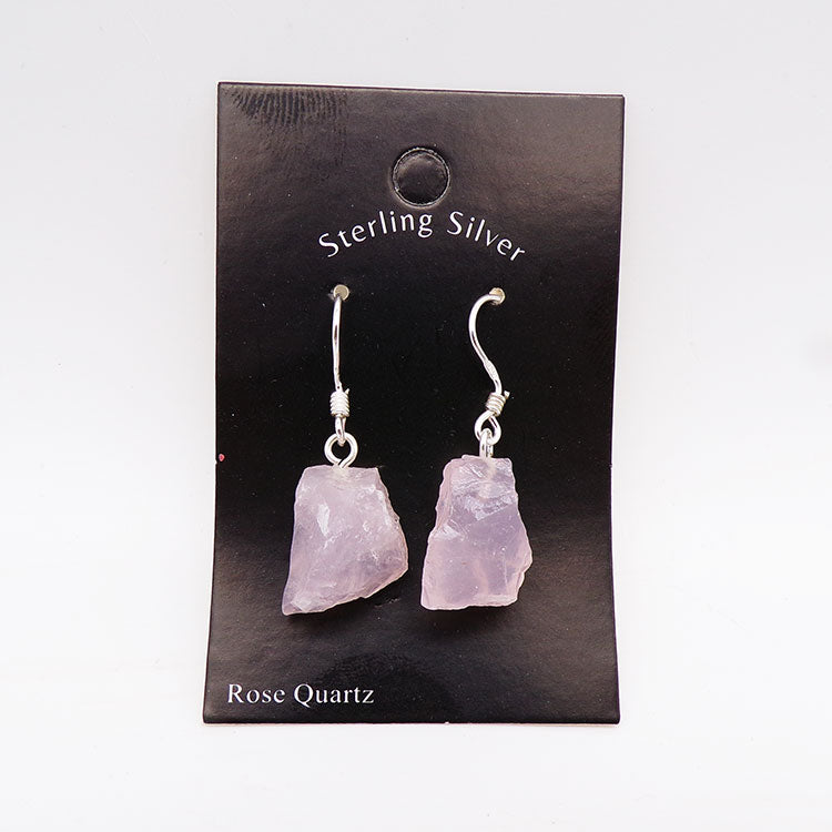 Rose Quartz Earrings 925 Silver