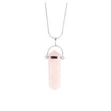 Rose Quartz fixed point pendant with 18inch 925 silver chain.