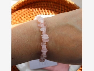 Rose Quartz chip Crystal Bracelet.