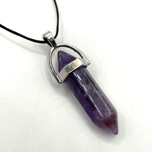 Amethyst point pendant on 18 inch 925 Silver chain.