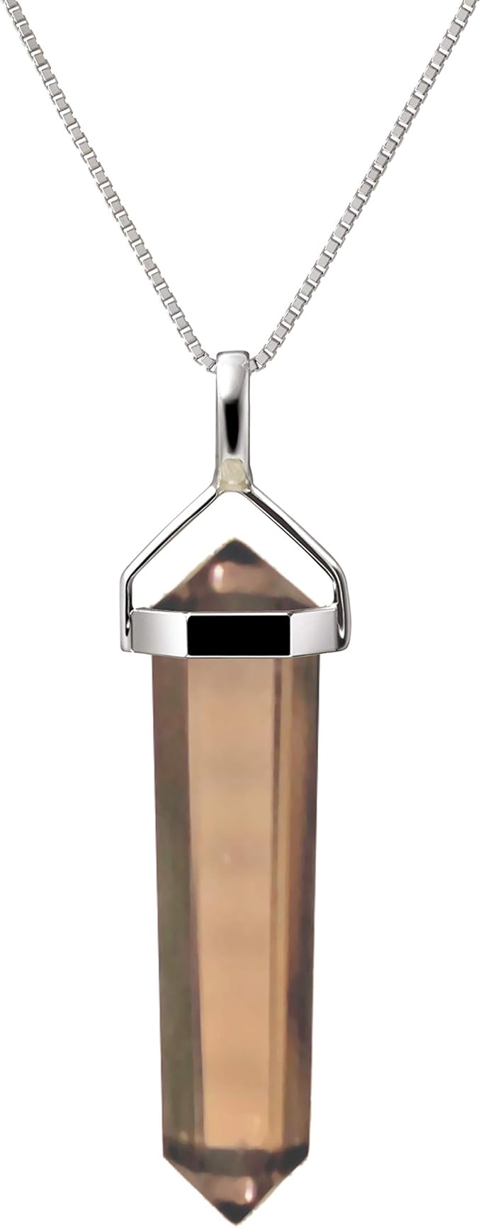 Smokey Quartz point pendant on 925 Silver Chain.