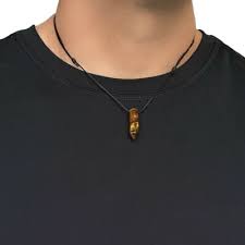 Tigers Eye Point Pendant on Black Cord
